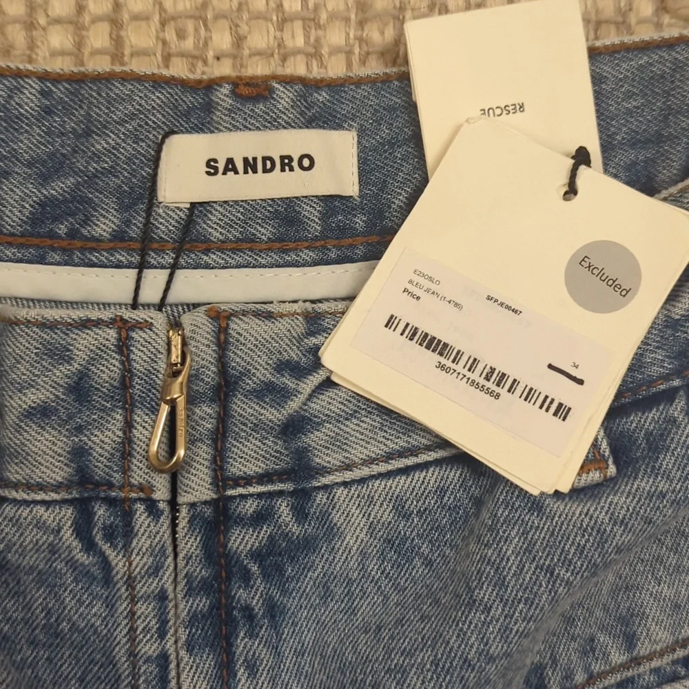 NWT Sandro Wide Leg Jean (Oslo Jean) Sz 34 - XS | Light Wash Denim - Picture 8 of 9
